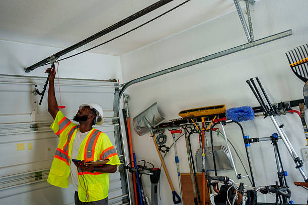 Professional Garage Door Panel Replacement technician working in Merrill, IA